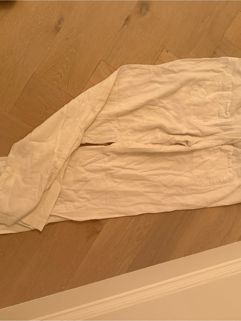 Roxy White Drawstring Linen-Blend Women's Pants - Picture 3 of 5